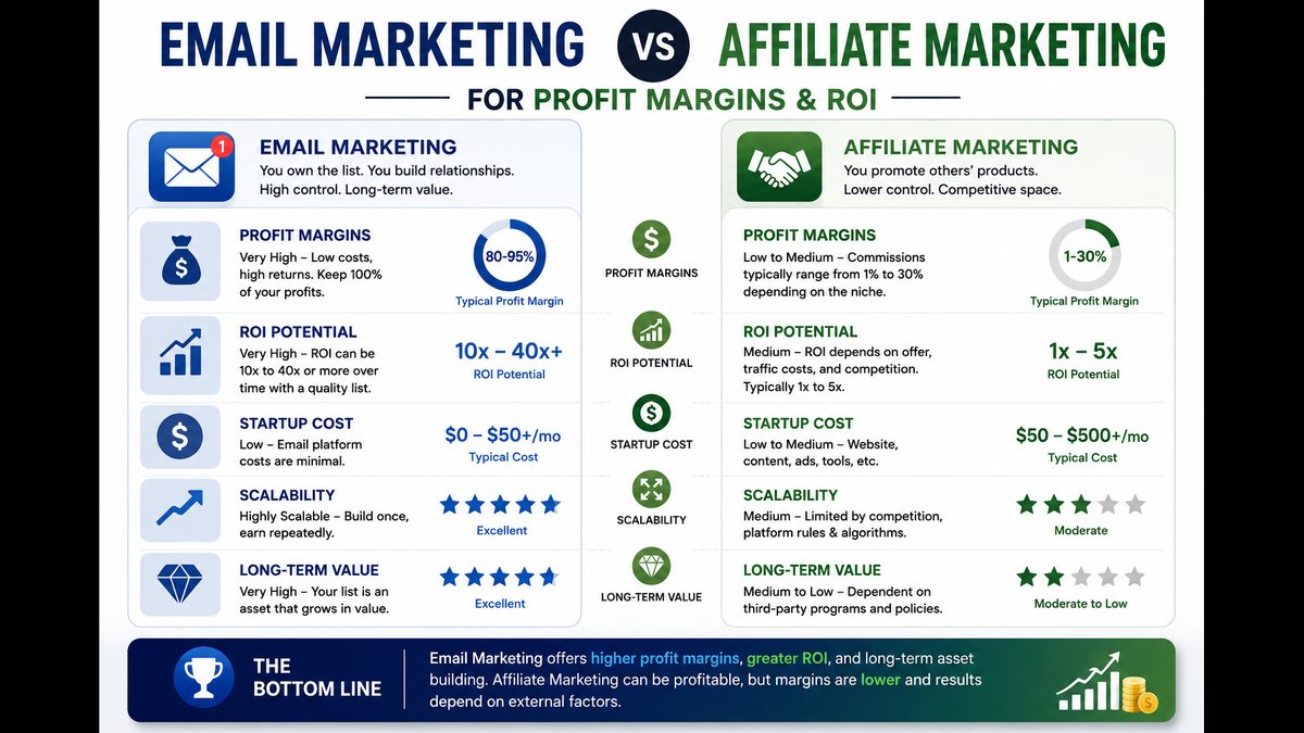 Email Marketing vs Affiliate Marketing: Profit Margins & ROI Report Released