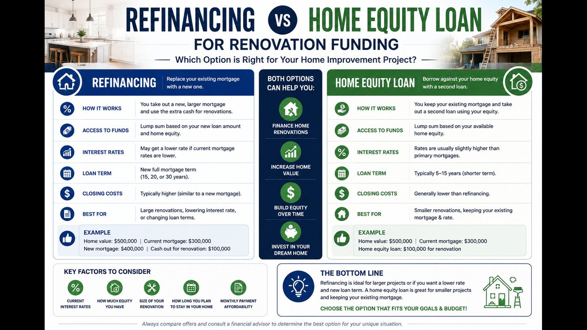 Refinancing vs Home Equity Loan for Home Renovations - New Guide Released