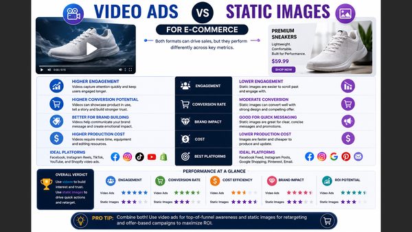 Video Ads vs Static Images: E-commerce Conversion Performance Compared