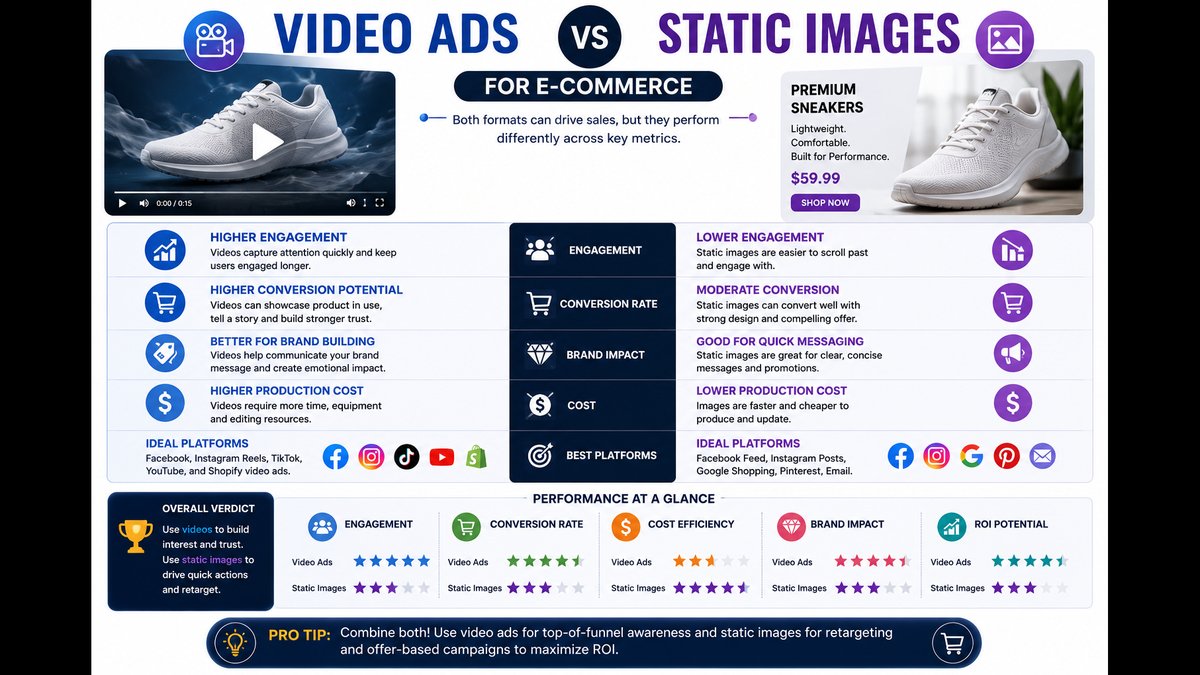 Video Ads vs Static Images for E-commerce - New Comparison Guide Released