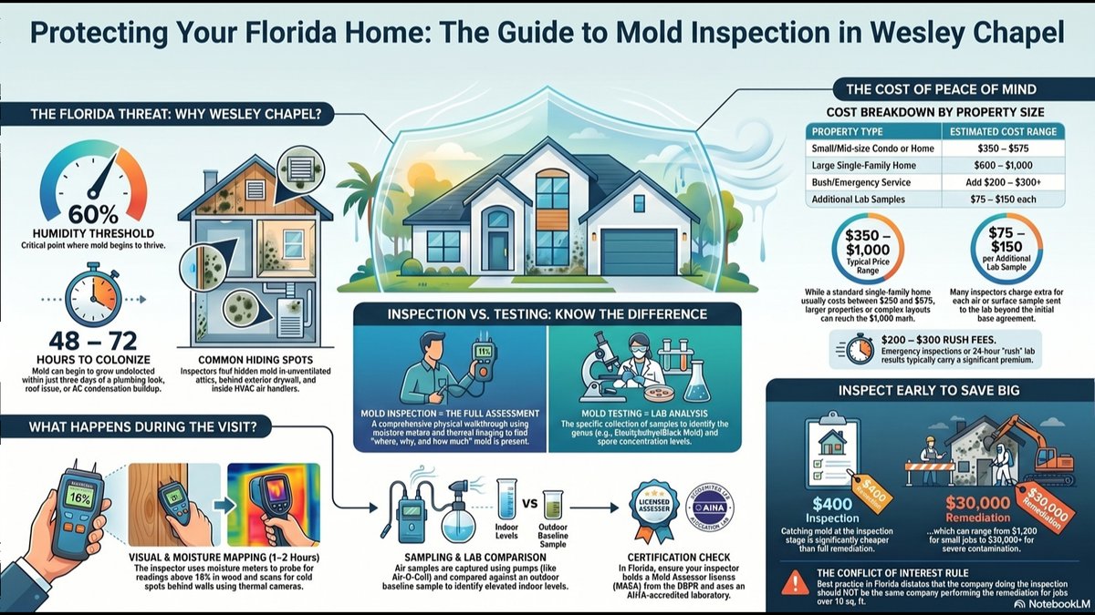 Wesley Chapel FL Mold Inspection Cost Guide Released by TampaBayMold.net