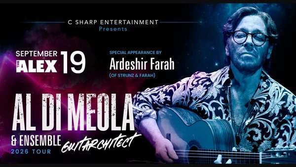 Al Di Meola Concert | Glendale Venue Hosts Guitarchitect Tour Sep 19, 2026