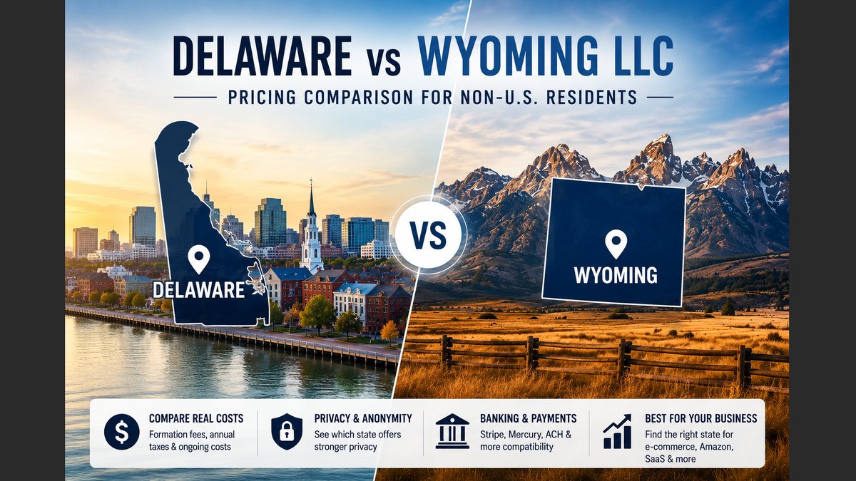 Delaware vs Wyoming LLC: 2026 Real Cost Comparison For Non-US Residents