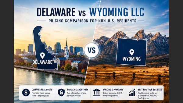 Delaware vs Wyoming LLC: 2026 Real Cost Comparison For Non-US Residents