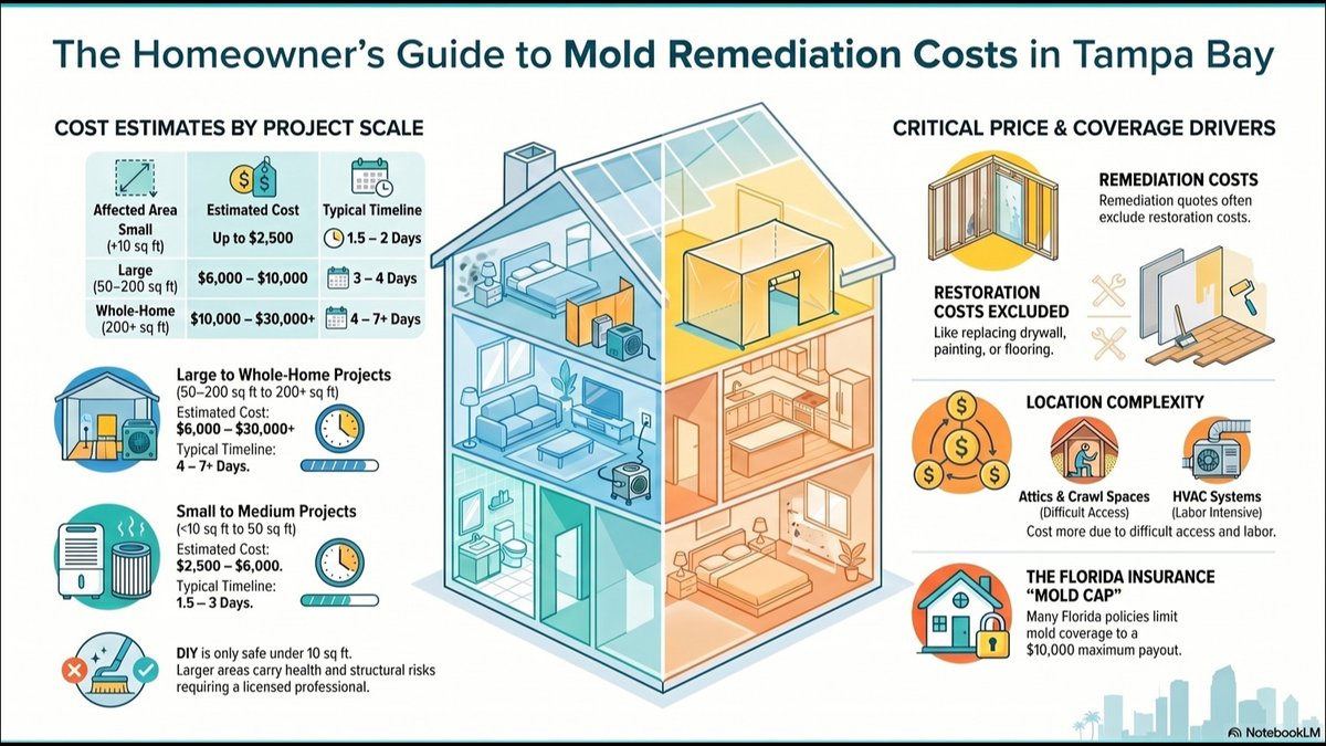 Tampa Bay Mold Remediation Costs: New Pricing Guide Released