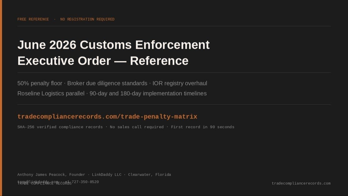 The June 2026 Customs Enforcement Order — What It Means for Brokers and IORs