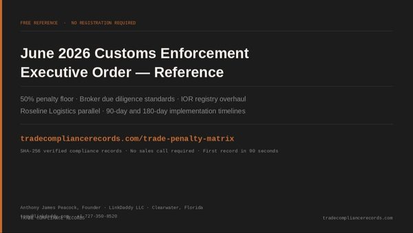 Trade Compliance Records Addresses June 2026 Executive Order Broker Liability
