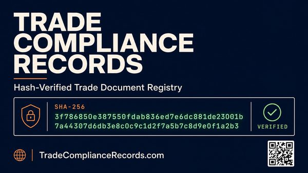 TradeComplianceRecords.com Launches Hash‑Verified Trade Document Registry