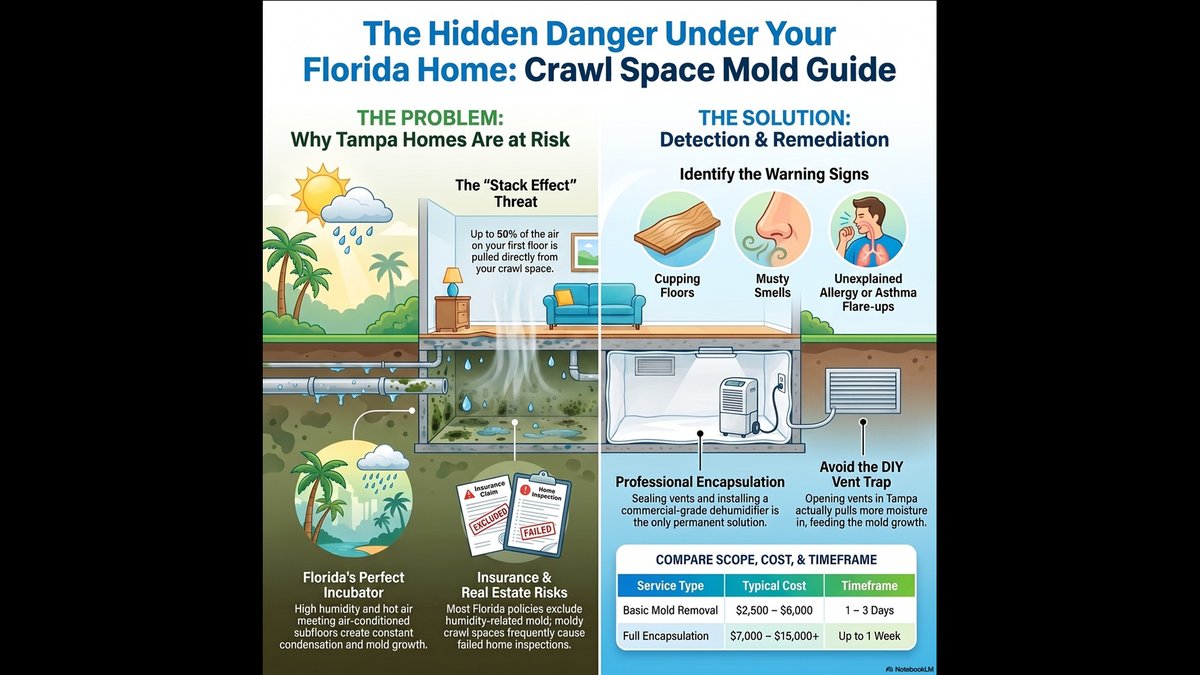 11 Questions on Crawl Space Mold Removal? Tampa Bay Inspection Pros Answer