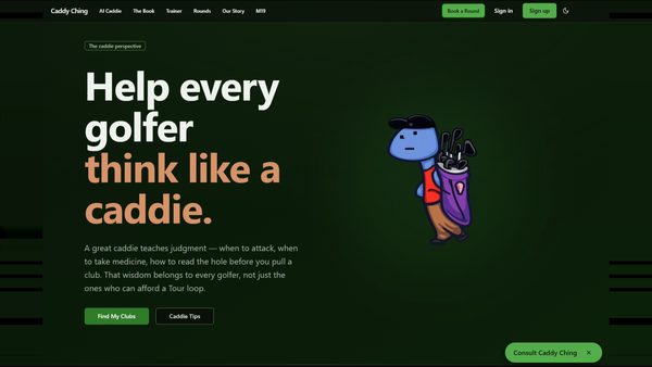 Caddie Ching Launches AI Golf Caddie Combining Game Strategy With I Ching Wisdom