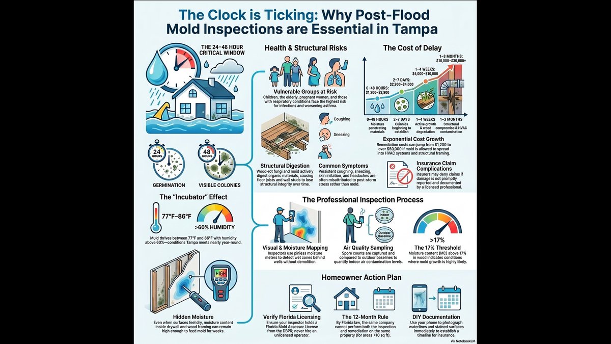 Mold Inspection After Tampa Flood or Water Damage? Expert Guide Released