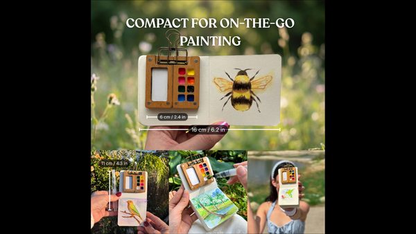 Pocket Watercolor Painting Kit With Sketchbook & Refills For Beginners Available