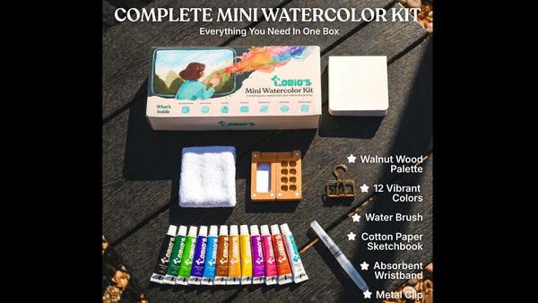 Portable Watercolor Kit With Guided Workbook For New Painters: Set Launched