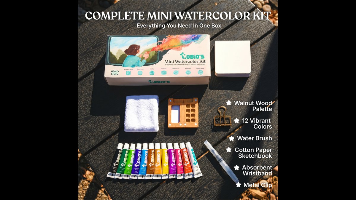 Watercolor Paint Essentials: Quick Set-Up Basics Pack by Tobio's Kits Announced