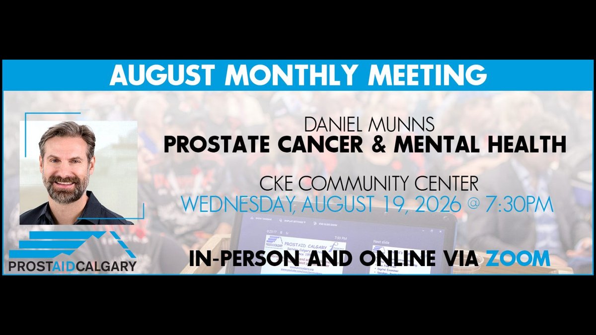 Calgary Prostate Cancer Support Group Meeting: Mental Health Session Announced
