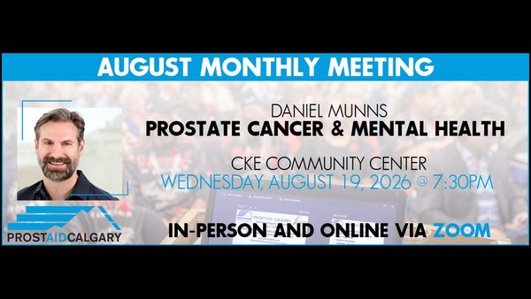 Calgary Prostate Cancer Support Group Meeting: Mental Health Session Announced
