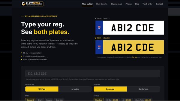 Car Reg Plates Hull, Anlaby Road: Standard & 3D Plates Now Available