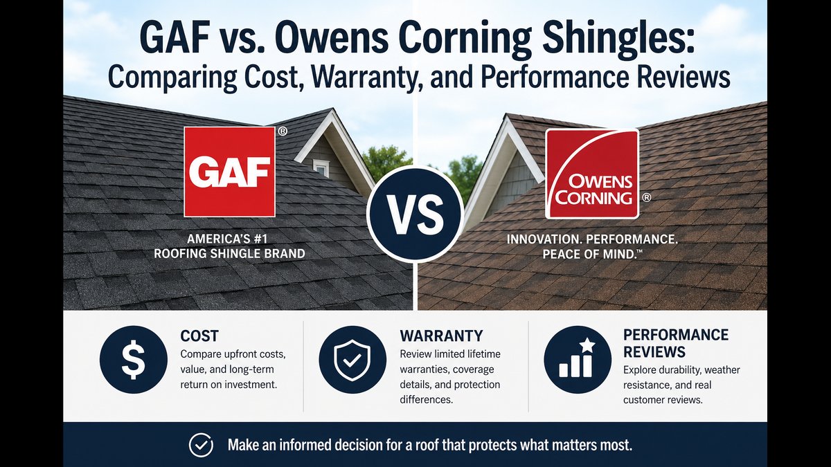GAF vs. Owens Corning Shingles Compared: Cost, Warranty & Performance Guide