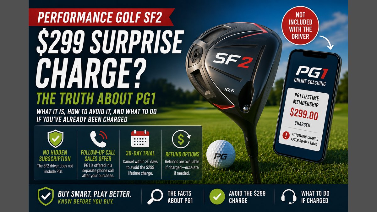 Performance Golf PG1 Membership Charge: Unexpected $299 After Driver Buy