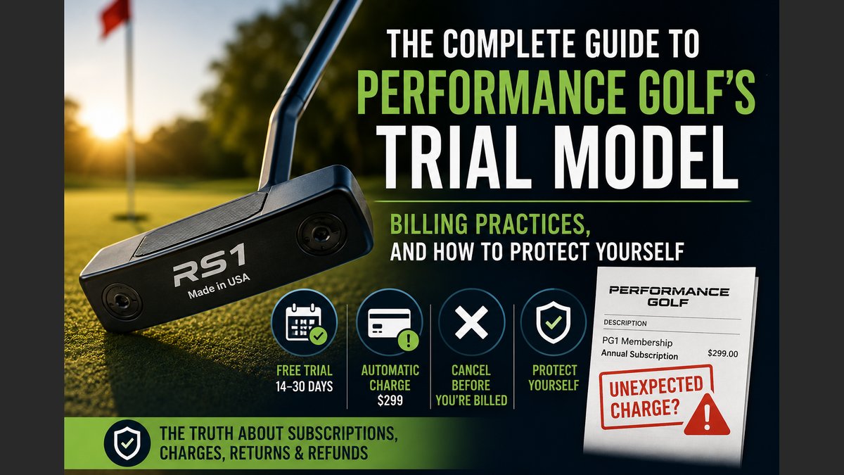 Performance Golf RS1 Putter $299 Charge: Canceling Before Conversion