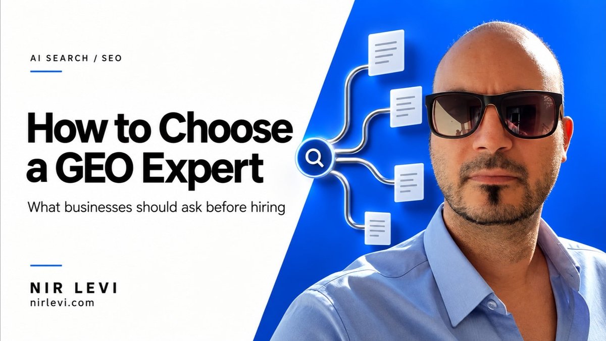 How to Choose a GEO Expert: New Guide From Nir Levi Details Key Questions
