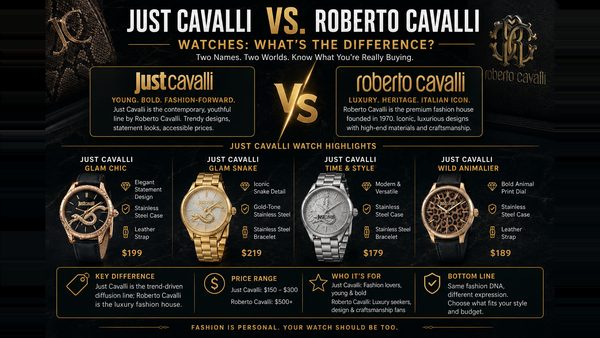 Just Cavalli vs Roberto Cavalli Watches: New Comparison Guide Released