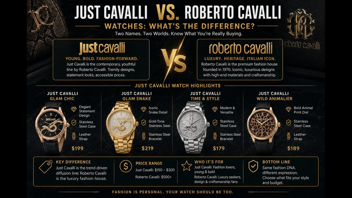 Just Cavalli vs Roberto Cavalli Watches: What's the Difference?