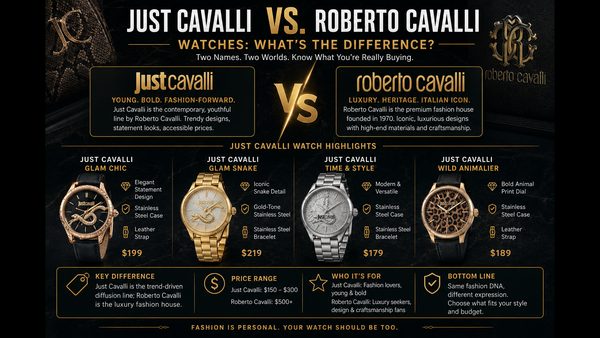 Just Cavalli vs Roberto Cavalli Watches: What's the Difference?