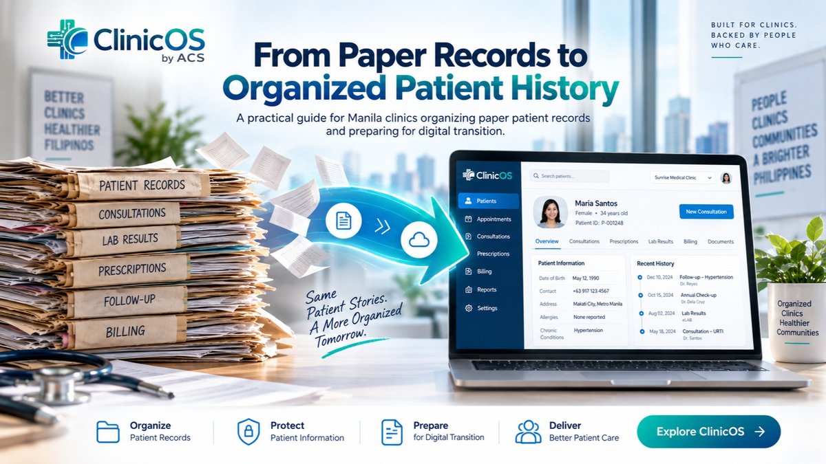Manila Clinics: Guide Released on Organizing Paper Records Before EMR Migration