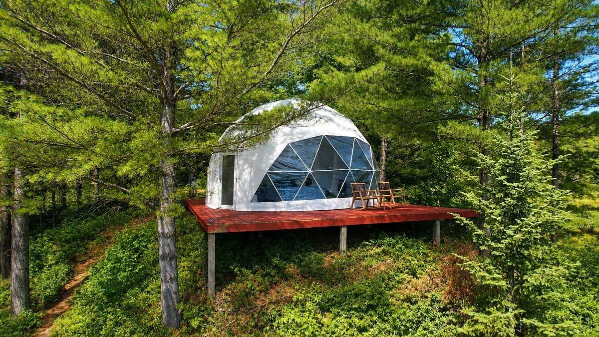 Upstate New York Glamping Dome With a Private Pond and Hot Tub: Pondshire