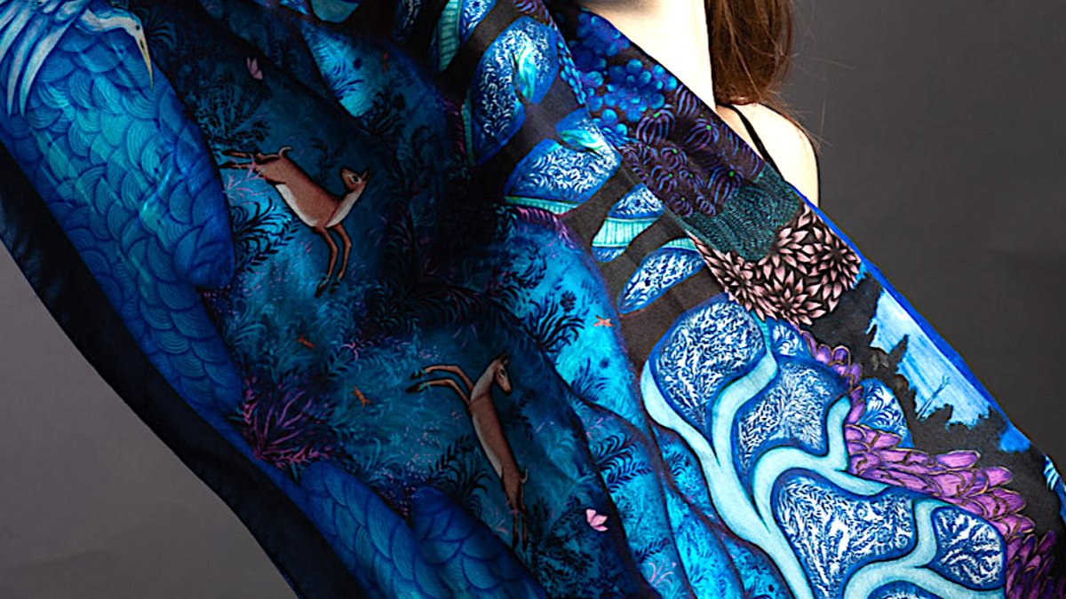 Hand-Painted Silk Shawl Designs: Wearable Art Fashion Collection Announced
