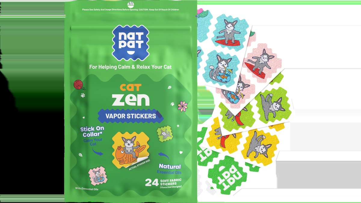 Natural Calming Sticker Patch For Cats To Help Manage Feline Stress Available