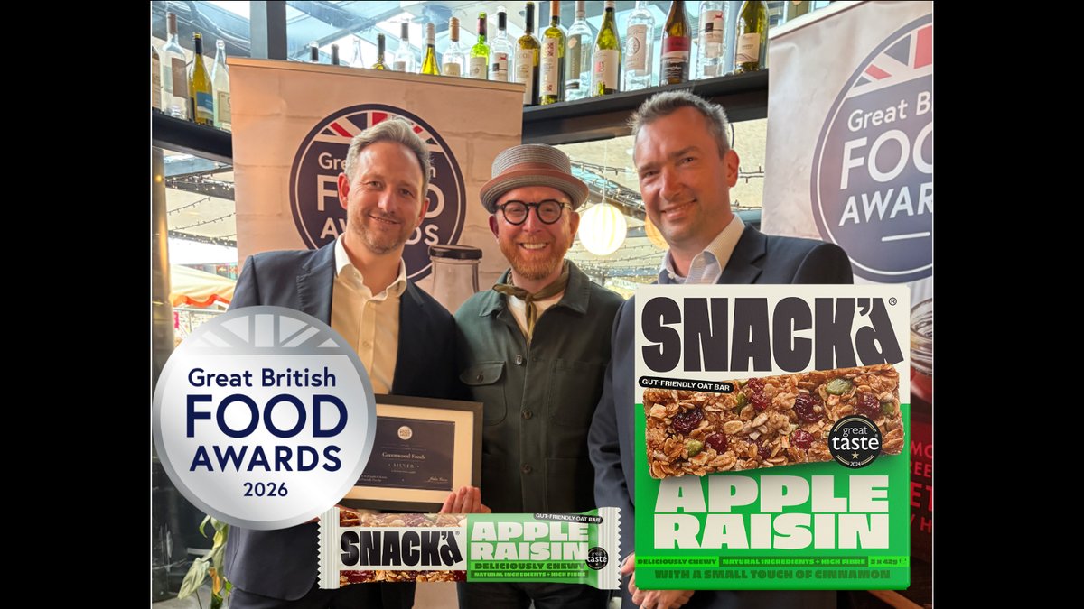 SNACK’d wins Silver at the Great British Food Awards for Apple & Raisin oat bar